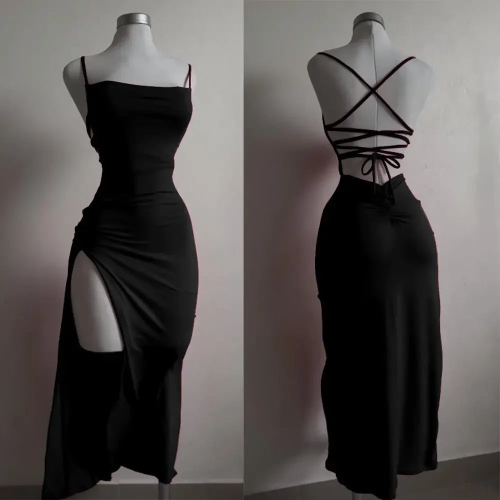 Oras 2025 explosive new dress summer high sensibility halter strap Spice Girl bag hip dress