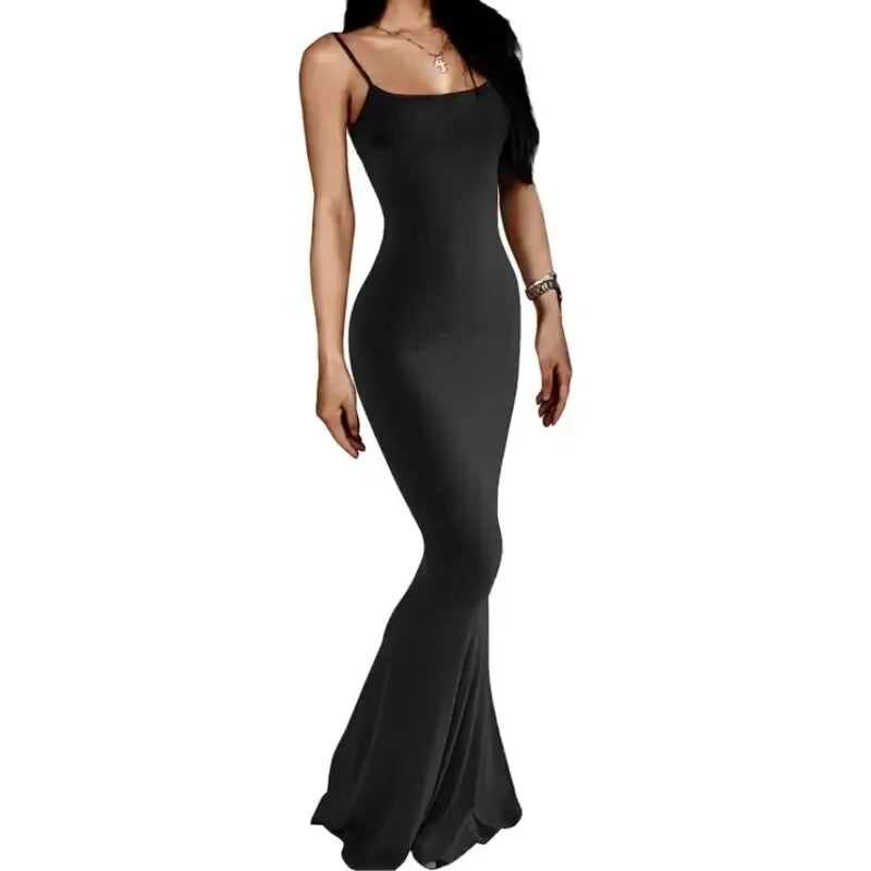 Oras New High Elastic Tight Casual Skirt Sleeveless Sexy Long Suspender Butt Lift Fishtail Dress