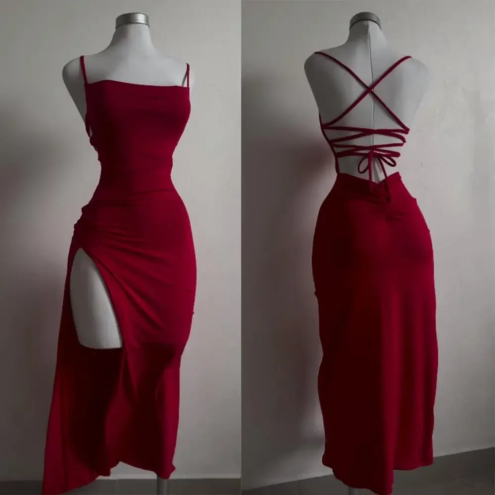 Oras 2025 explosive new dress summer high sensibility halter strap Spice Girl bag hip dress