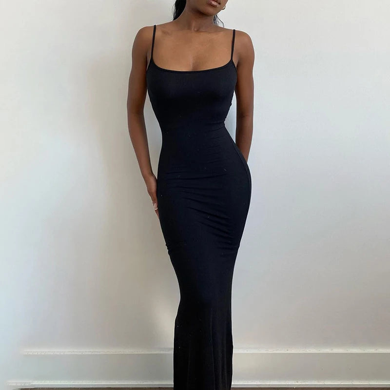 Oras New High Elastic Tight Casual Skirt Sleeveless Sexy Long Suspender Butt Lift Fishtail Dress