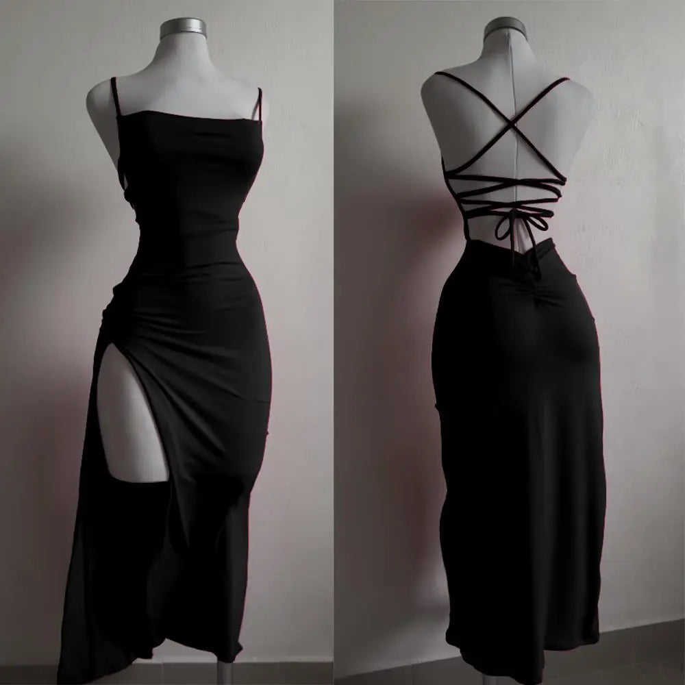 Oras 2025 explosive new dress summer high sensibility halter strap Spice Girl bag hip dress